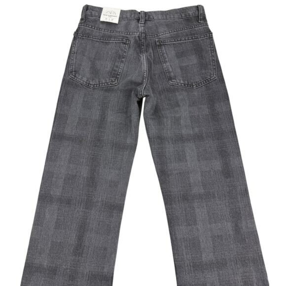 NWT ZARA New Straight Fit Printed Mid-Rise Jean Sz 0 - Picture 9 of 11